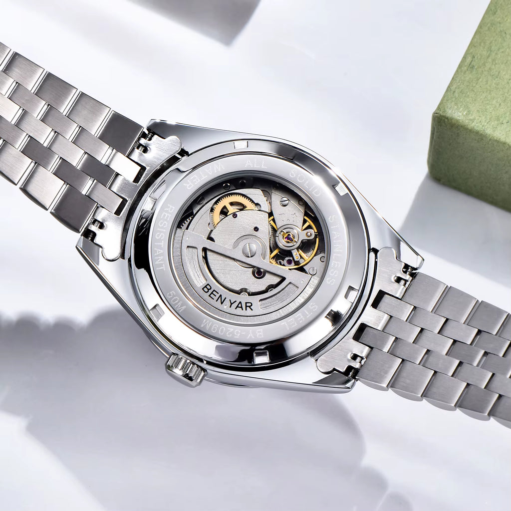 BENYAR Mens Watches Top Brand Luxury Man Mechanical Wristwatches Automatic Watch for Men Waterproof Sports Stainless Steel Clock